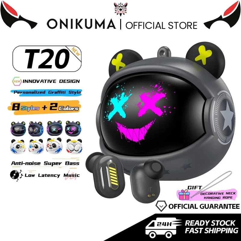 ONIKUMA T20 TWS Gaming Earbuds Wireless headphones Support