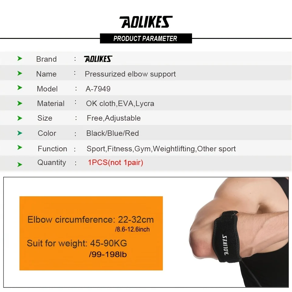 Adjustable Elbow Support Strap for Pain Relief and Injury Prevention