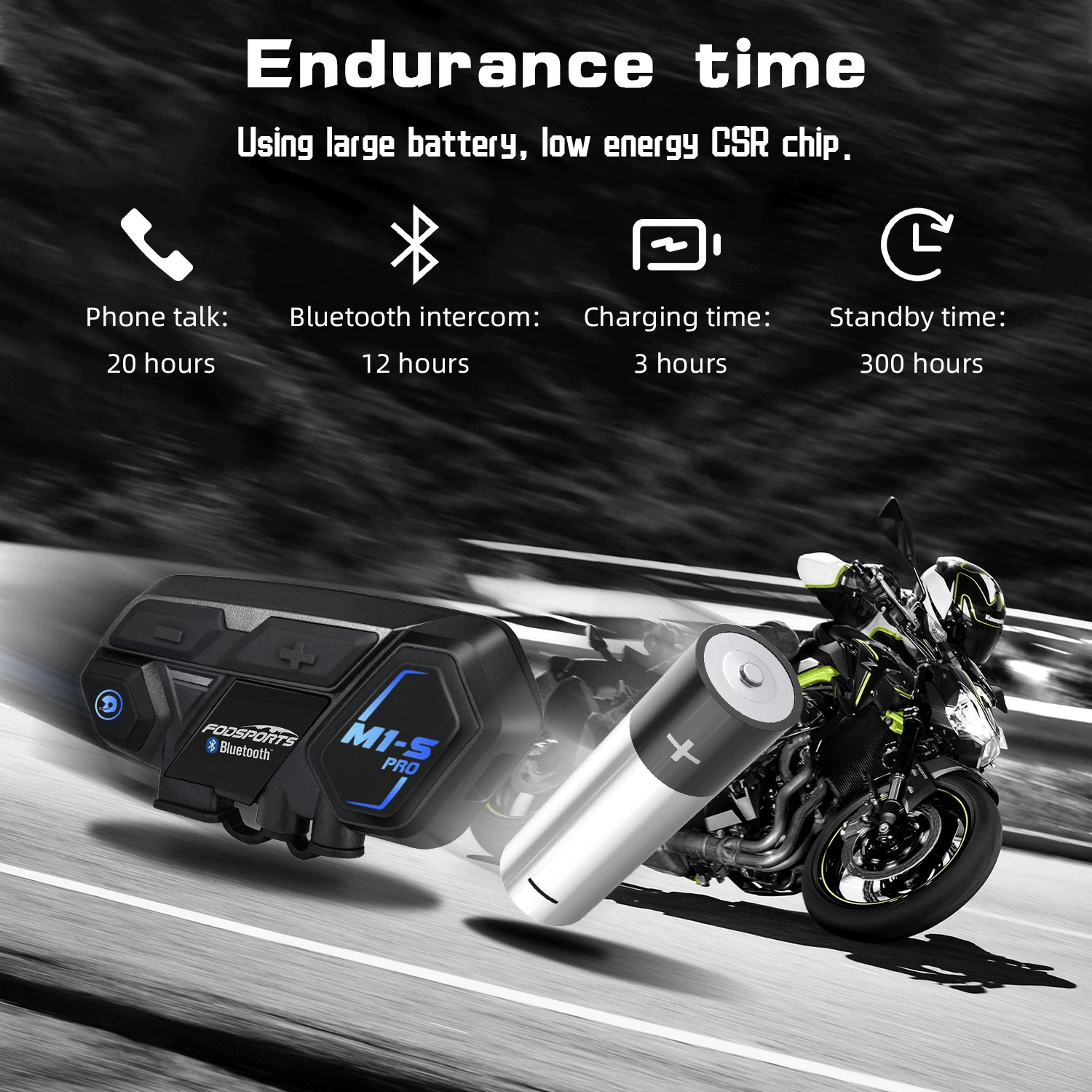 Fodsports M1-S Pro intercomunicador moto Helmet Bluetooth Headset Intercom Motorcycle for 8 Riders Waterproof Intercoms