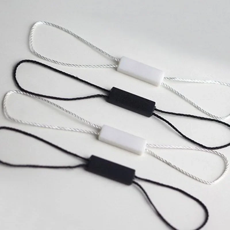 In-Stock Blank Double-Plug Hanging Beads Universal Hanging Tag Rope Clothing Tag Line Rope High-End Black White