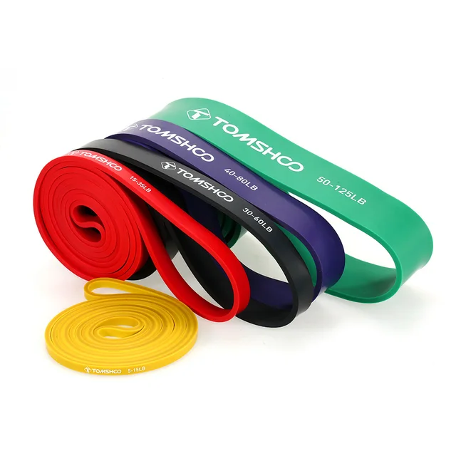 5 Packs Pull Up Assist Bands Set Resistance Loop Bands Powerlifting Exercise Stretch Bands with Door  and Handles Armband