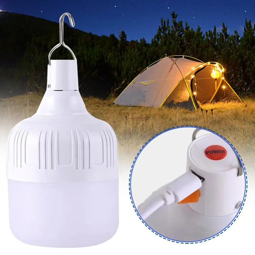 

Camping Light USB Rechargeable LED Emergency Lamp Outdoor Portable Lanterns With Hook For BBQ Tents Camping Equipment Bulb