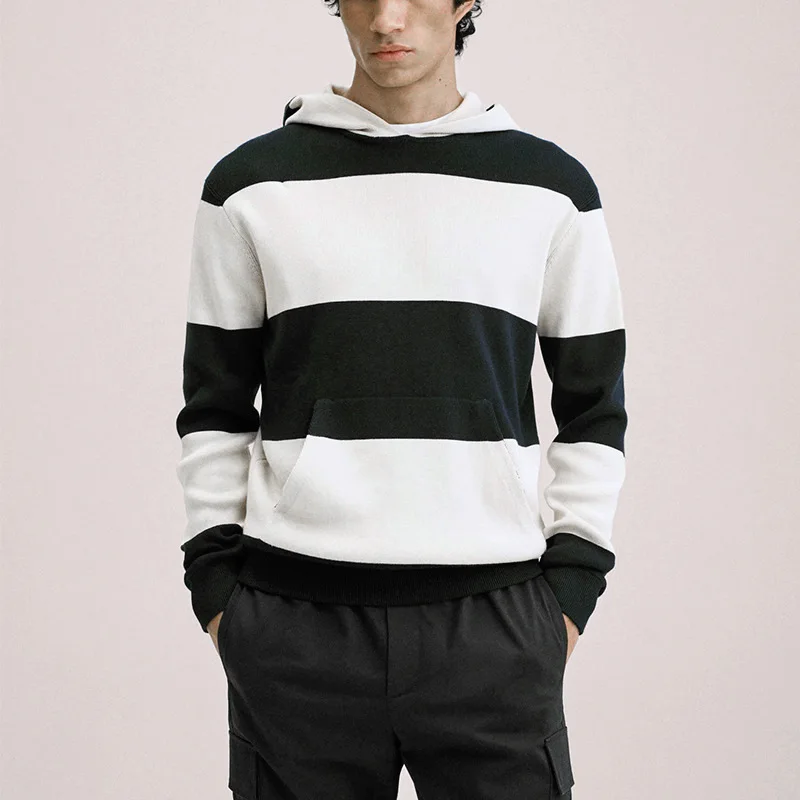 

Spring Autumn Men's Hoodies Sweatshirts New Loose Sweater Casual Male Tops Fashion Striped Long Sleeve Ropa Para Hombre