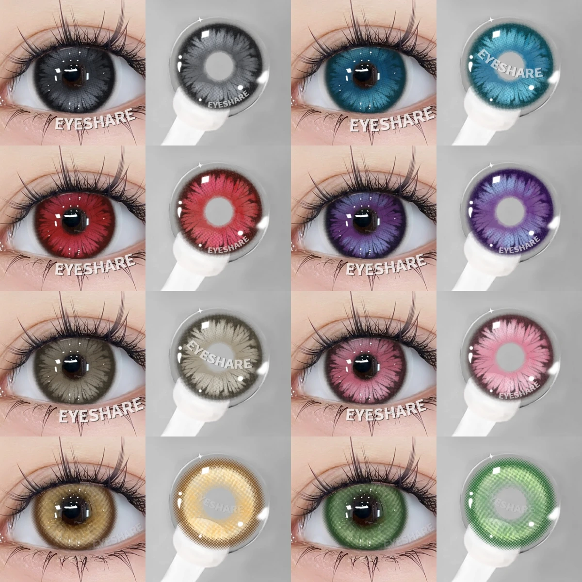 Vibrant Anime Cosplay Colored Contact Lenses - Blue & Purple Tones, Soft & Comfortable for Halloween Beauty, Red Accents, Yearly Use