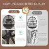 Swing Egg Chair Bird Cage Bird Nest Chair with Stand Comfortable Cushion Outdoor Rattan with Sturdy Metal Frame UV-Resistant 4