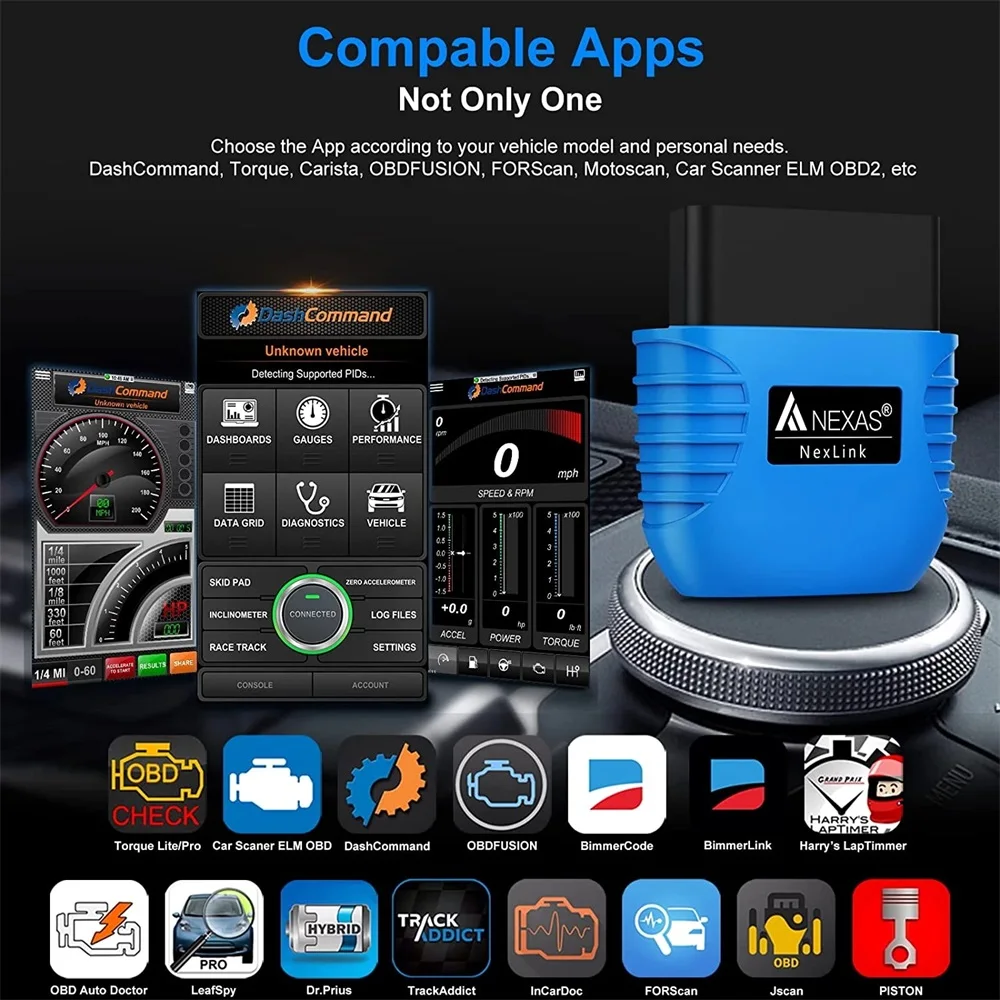 NEXAS NexLink Motocycle Diagnostic Tool Bluetooth 5.0 OBD2 EOBD Scanner for iOS Android Windows Fault Code Reader Check Engine 5