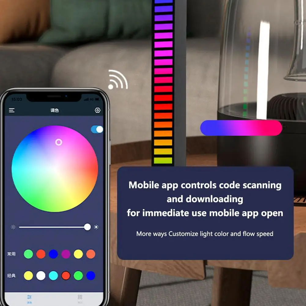

Led Rgb Music Sound Light Bar Bluetooth-compatible App Control Adjustable Brightness Music Rhythm Night Lights