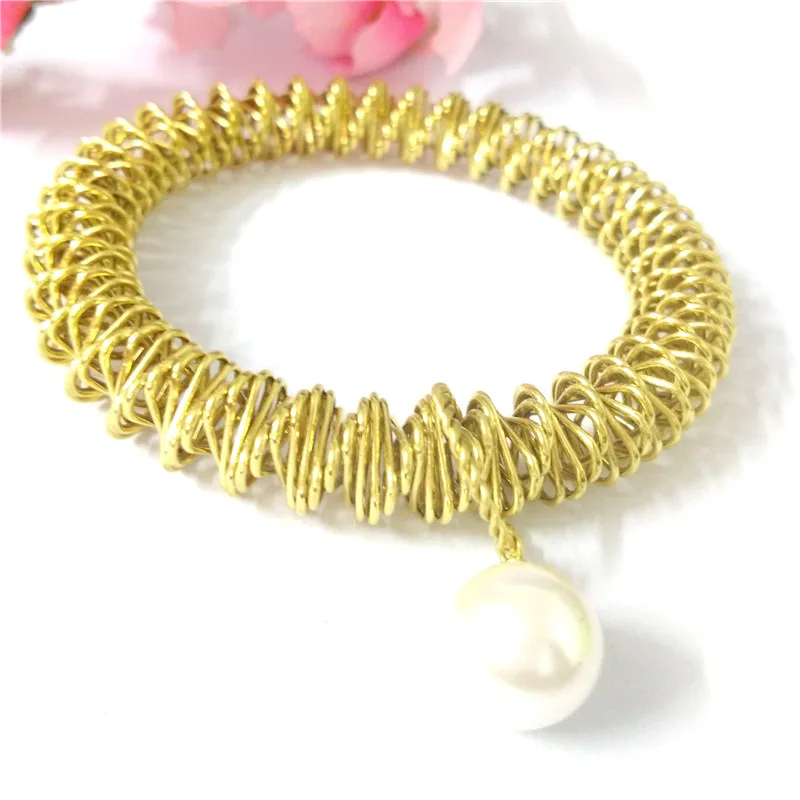 FairLadyHood 2018 Wedding Gold Color Bracelets & Bangles Bracelet With Pearl For Women Metal Chain Bracelet Fashion Jewelry 4
