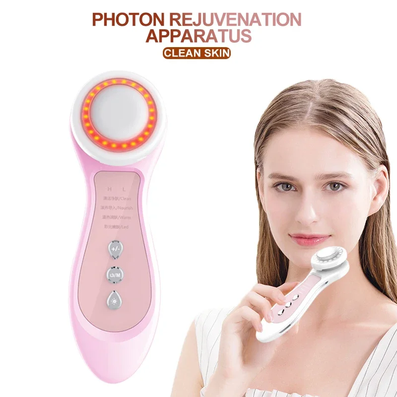 EMS Micro Current Beauty Equipment Skin Rejuvenation 4 Color Light Import Instrument Peeling Machine Skin Care Tool