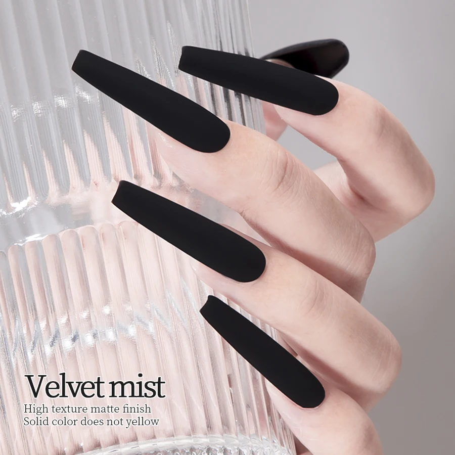 Gel Nail Polish Gel Nail Varnish RS NAIL 12g Velvet Matte Top Coat Gel Nail Polish No Wipe Matt Velvet Gel Top Coat LED UV Semi-Permanent Soak Off Varnish
