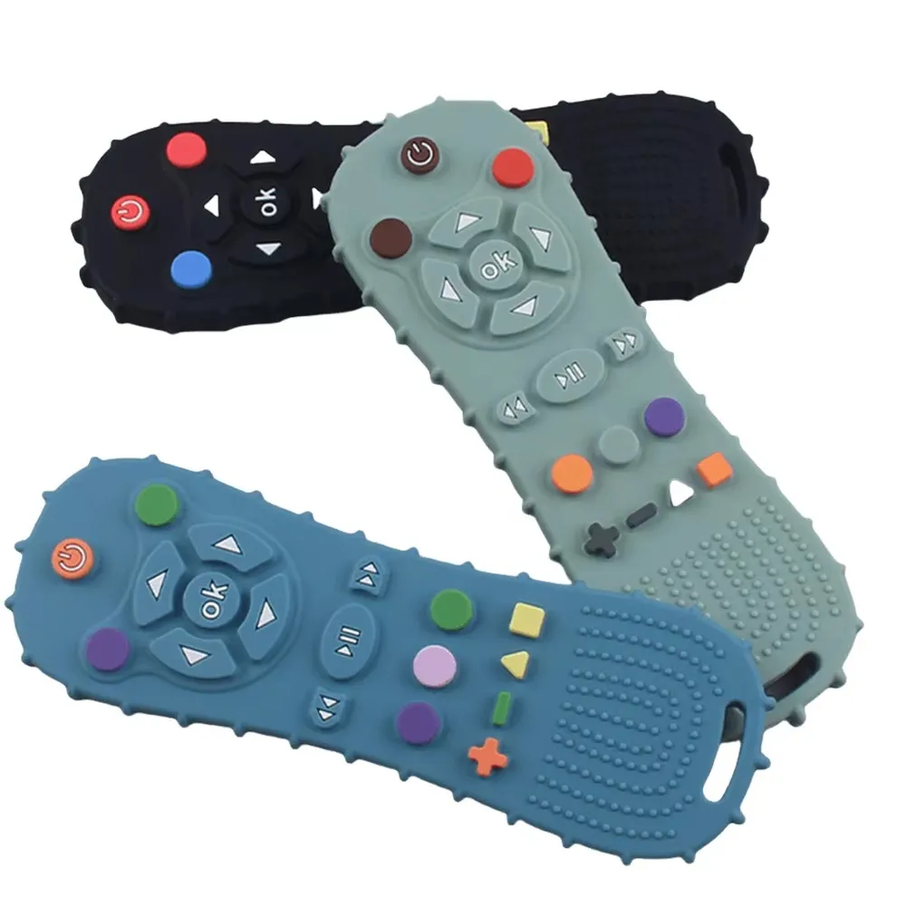 Teething Toys Silicone Teething Toys Baby Teething Toys Silicone Teether 1/2/3PCS remote control shape baby teethers silicone toys for 6-36 months boys and girls teething baby gift