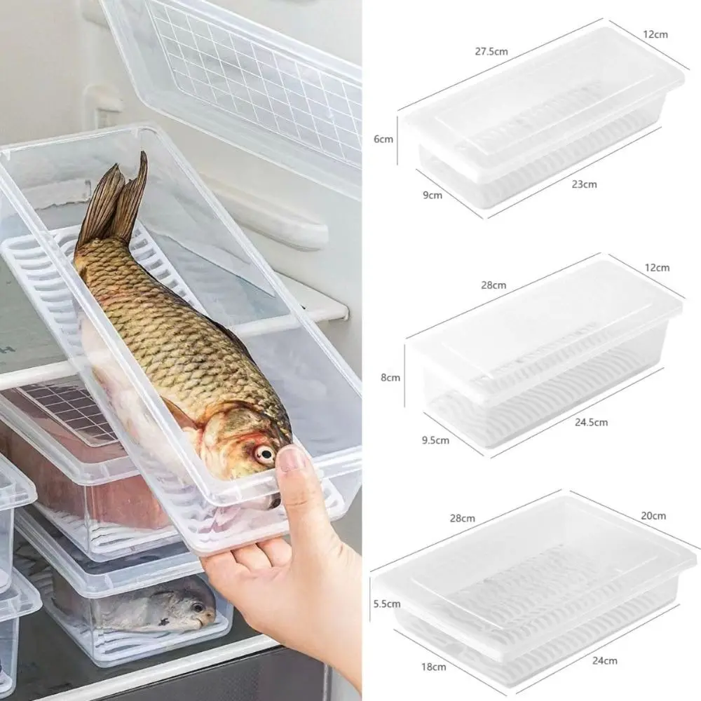 Nouvelle boîte de stockage des aliments transparente, plateau de vidange, organisateur de réfrigérateur scellé avec couvercle, boîte de rangement congelée pour réfrigérateur 1 Nouvelle boîte de stockage des aliments transparente, plateau de vidange, organisateur de réfrigérateur scellé avec couvercle, boîte de rangement congelée pour réfrigérateur 1