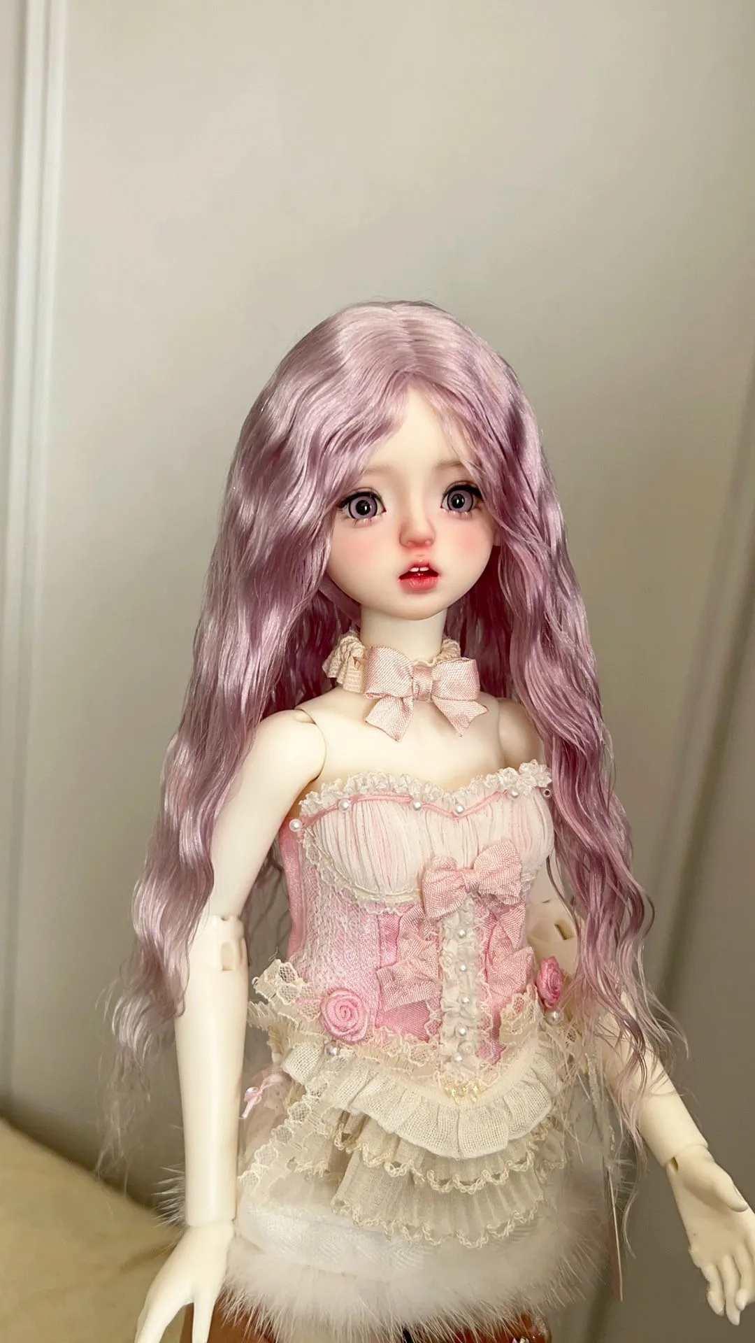 

Light Purple Doll Hair Imported Combed Mohair 1/4 BJD Wig Toys Accessories Free Shipping