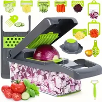 Hachoir à Légumes Multifonctionnel avec Poignée, Râpe Alimentaire, Trancheur, D479, Coupe 14/16 en 1, Articles de Cuisine 1