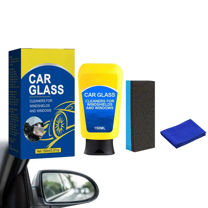 

Auto Glass Stain Remover Glass Cleaner For Windshield Car Glass Oil Film Remover Household Descaling Refurbish Agent With Sponge