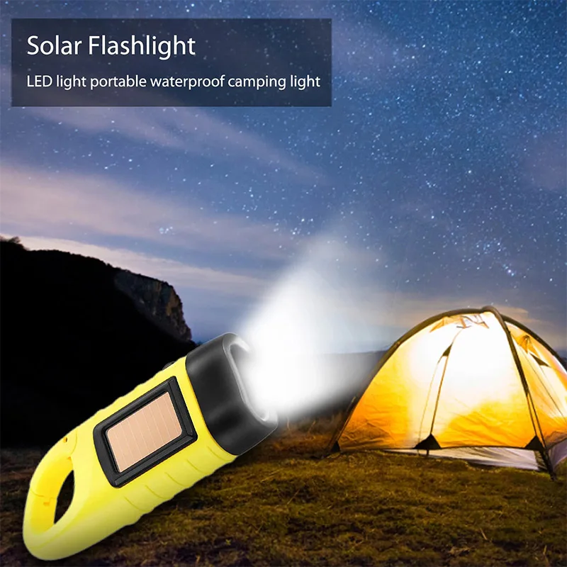 Solar Powered Led Flashlight Hand Crank Rechargeable Survival Gear Self  Powered Charging Torch Dynamo For Fishing Boating Hiking - Flashlights &  Torches - AliExpress