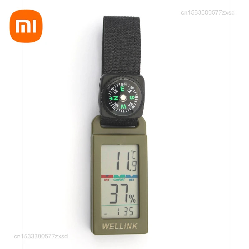 Iconic Brand Wellink Mini Temperature Humidity Instruments Outdoor Camping Mountaineering Vehicle Pendant Keychain Compass Thermometer