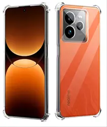 Transparent Shockproof TPU Protective Case with Reinforced Corners for Realme GT 6T (Transparent)