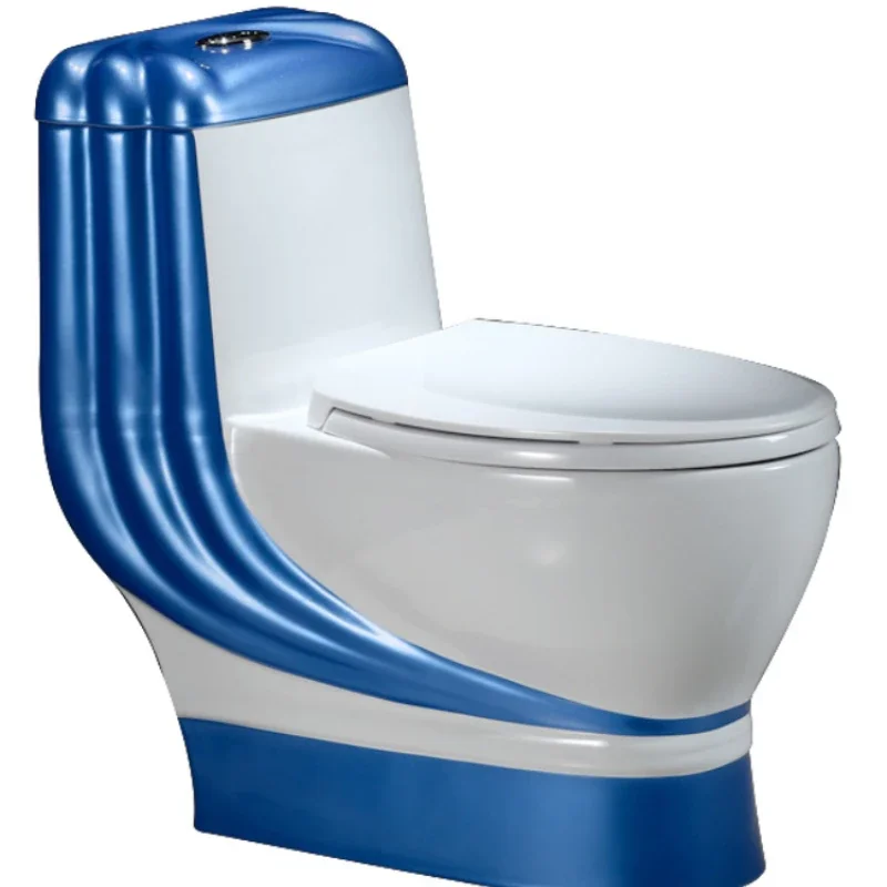 

L Hand-Held Fireworks Color Flush Toilet Super Golden Personality Toilet Water-Saving One-Piece European Style Large Pipe Toilet