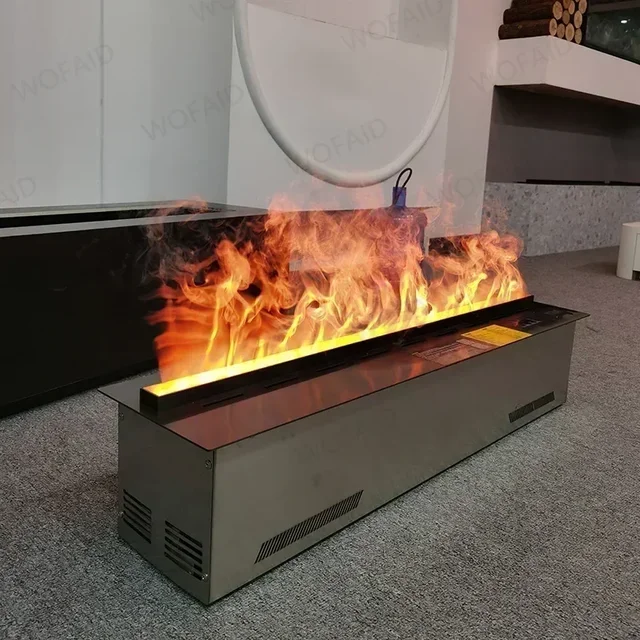 3D распылительный камин для гостиной, многоцветный электронный камин с искусственным пламенем, домашний пульт дистанционного управления, водяной паровой камин 3