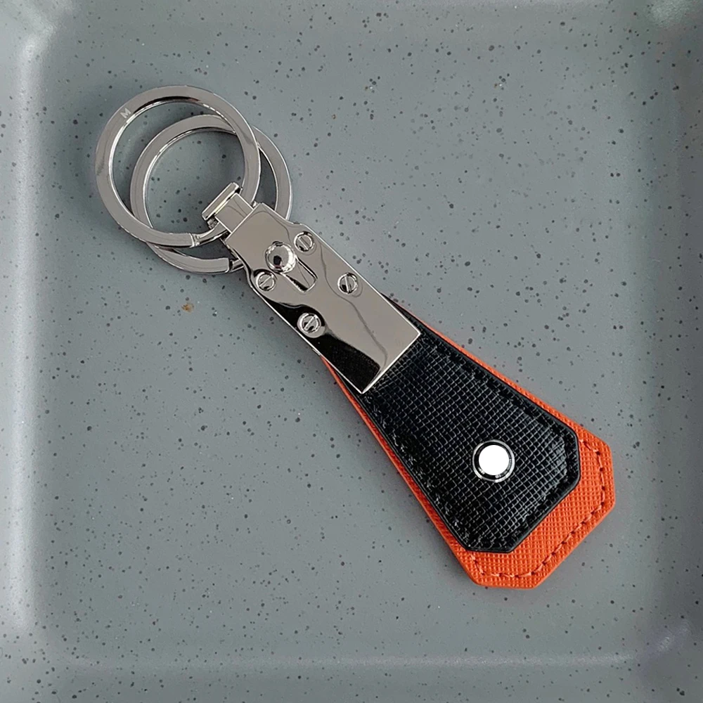 PJS Key Chain MB 2 Color Double Ring Keychain, Stainless Steel Double Ring, One Fixed And One Freely Detachable With Box Set