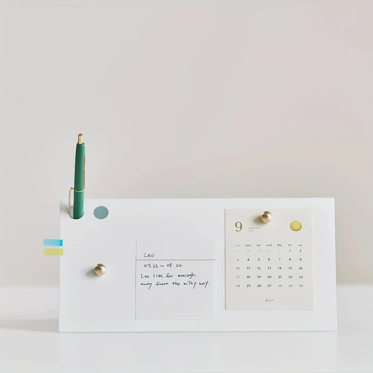 Portable Freestanding White Display Board with Integrated Message Board and Pen Holder