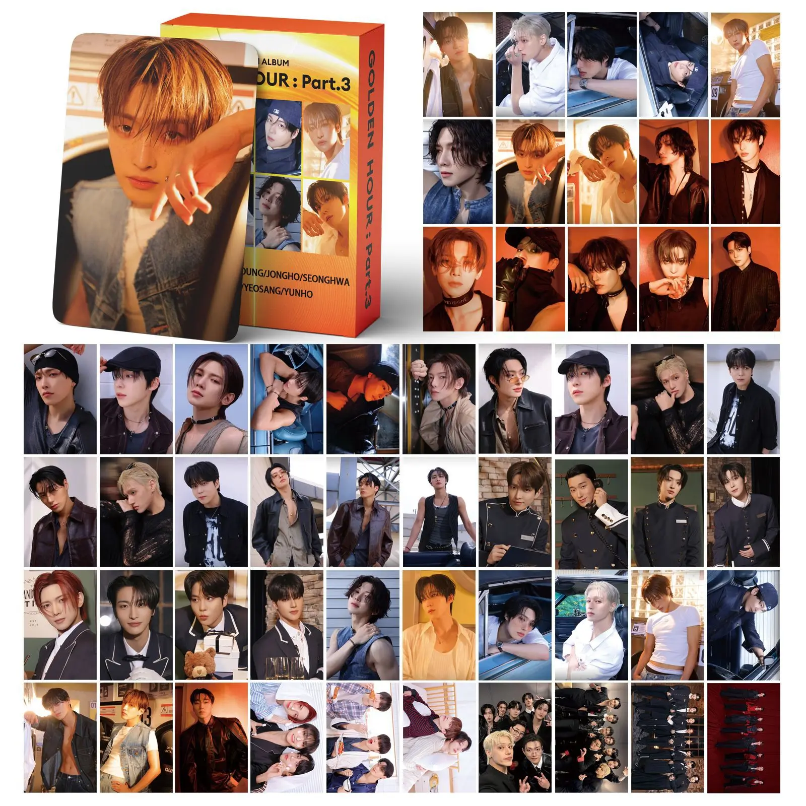 55Pcs/Set ATEEZ Idol Boy New Album GOLDEN HOUR:Part.3 Lomo