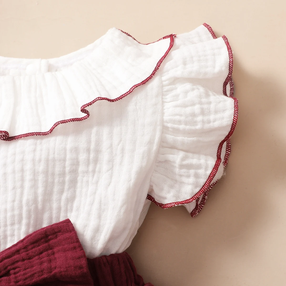 Baby Girl Red Wine & White Cupcake Dress 5