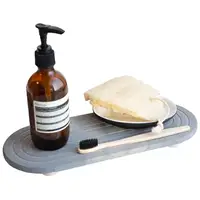 Water Absorbing Stone Counter Tray Quick Drying Neat Diatomaceous Earth Sink Tray Coasters Kitchen Sponge Hand Soap Holder 2
