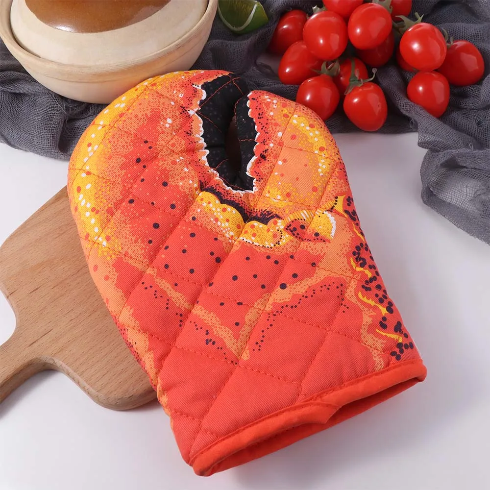 Oven Special Thickening Crab Shape Oven Gloves Versatile Non-Slip Heatproof Mitten Durable Cotton Microwave Gloves Cooking