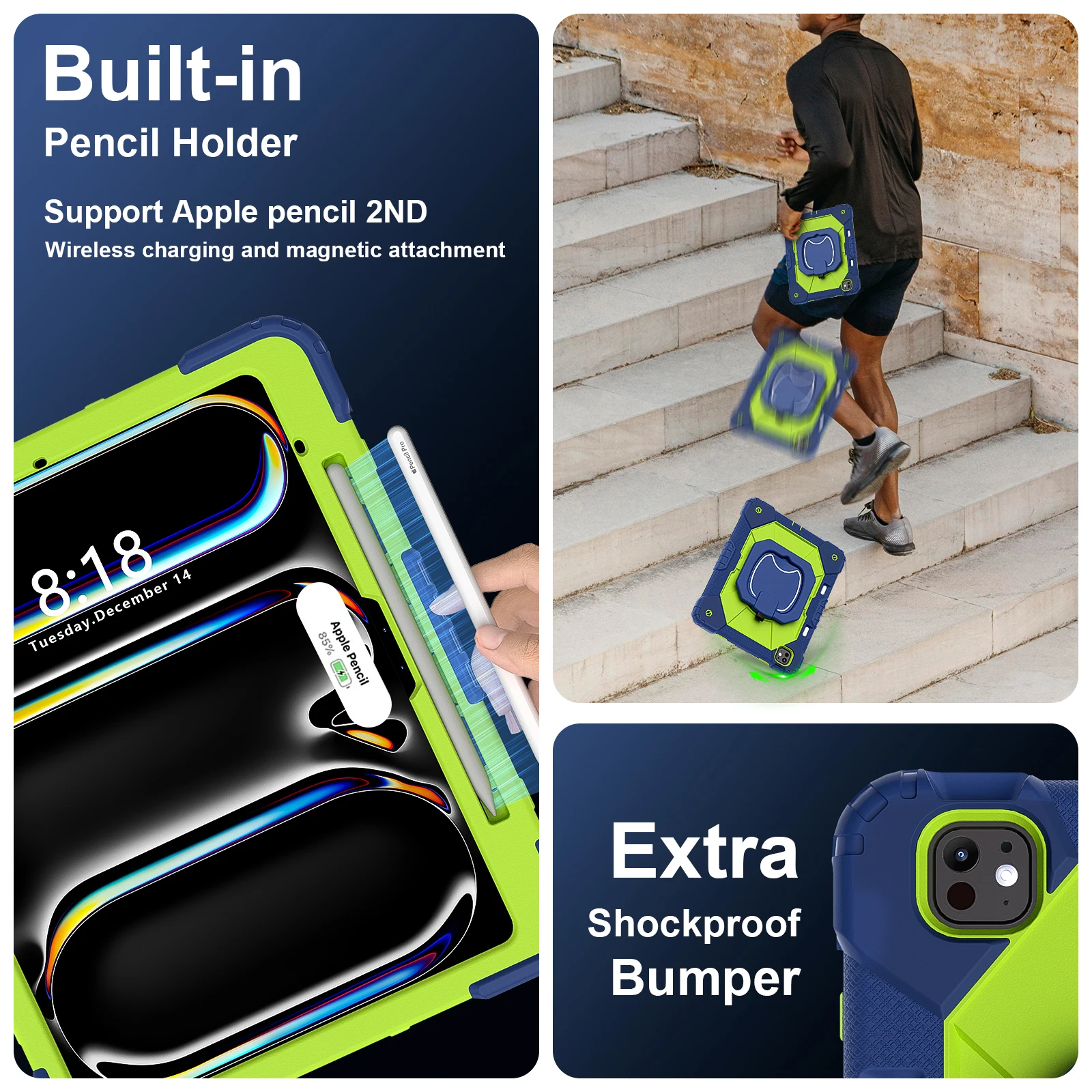 Enhanced 360 Rotating Stand Armor Case - Heavy Duty Cover
