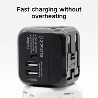 All-in-One Travel Charger Power Adapter EU/US/UK/AU Plug Universal Travel Adapter 2 USB Type C Fast Charging Travel Wall Charger - Image 4