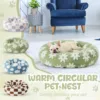 Cute Dog Bed for Small Dogs, Washable Puppy Beds,Cozy Round Orthopedic Pet Sofa with Jacquard Shaggy Plush and Anti Slip Bottom 2