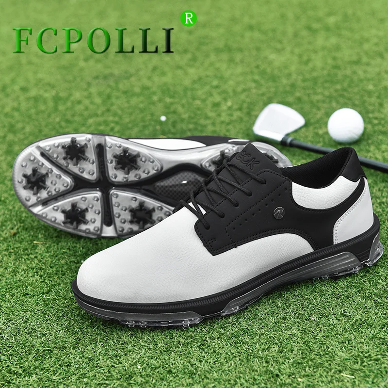 

Professional Golf Training for Mens Plus Size 47 Sport Shoes Men Anti Slip Spikes Golf Shoes Man Comfortable Leather Gym Shoe