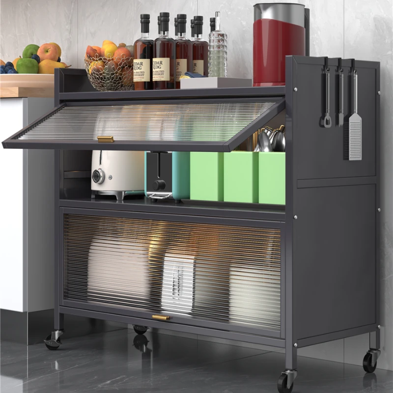 

Credenza Exquisite Sidebord Accent Storage Rack Transparent Metal Sidebord Portable Armario De Cocina Home Furniture ZT50SD