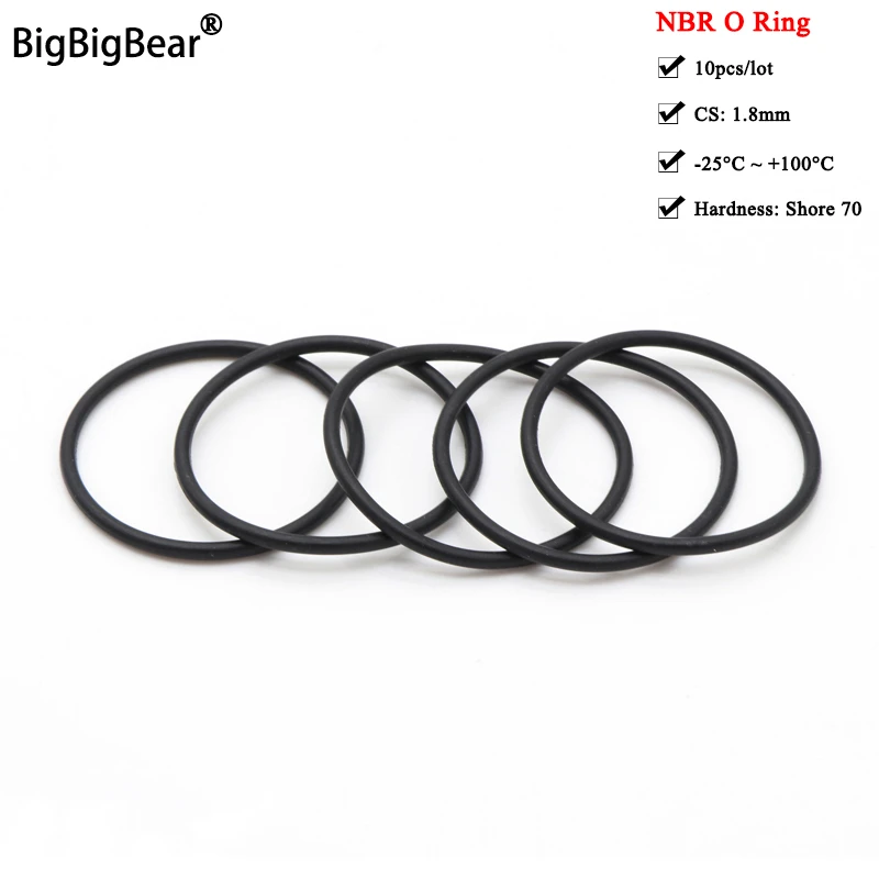 10/50pcs NBR O Ring Gasket CS 1.8mm ID 1.8mm 71mm Automobile Nitrile