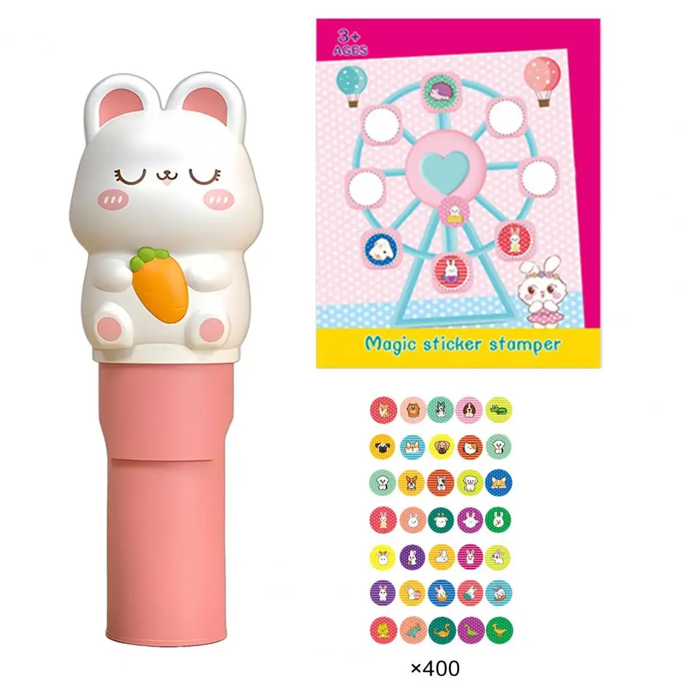 Stamp Sticker Set Arts Crafts Activity Pad with 400 Sticker Seal Stamper Set Fidget Toy Collectible for Fun Seal Kit