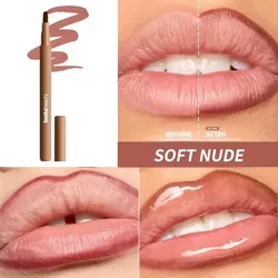 Velvet Brown Waterproof Matte Lip Liner - Non - Stick Nude Cherry Red (Soft Nude)