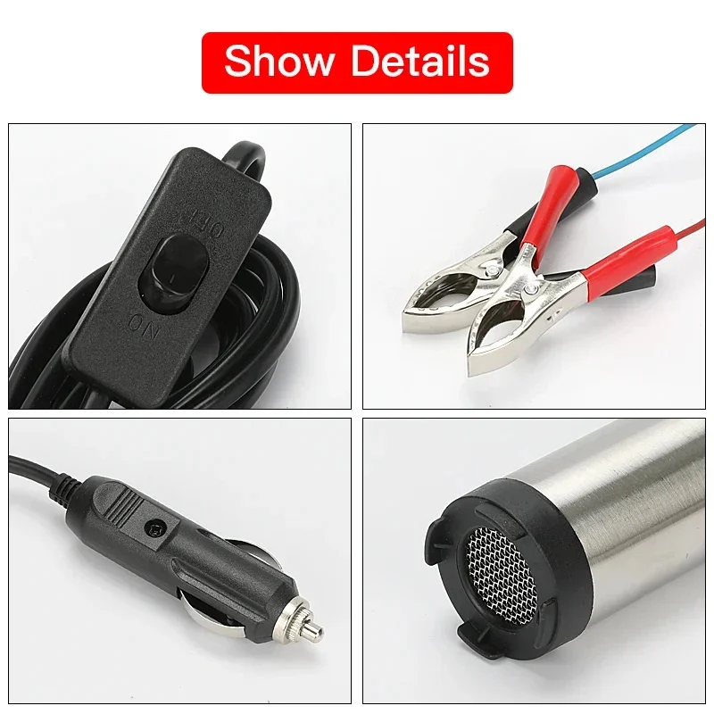 12L/min 30L/min 12V 24V 220V 자동차 용 전기 잠수정 오일 펌프 디젤 등유 연료 이송 물 흡입 펌프 12 24 V 볼트