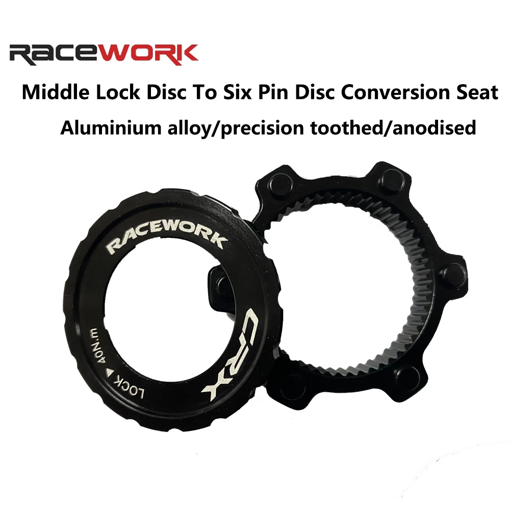 RACEWORK Centerlock To 6-Hole Adapter Center Lock Conversion 6 Bolt Rotor Adapter MTB Road Bike Disc Brake