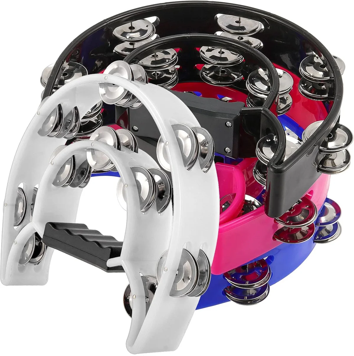 Tamburin Doppelhandglocke Runde Percussion Zweireihig Handbe Tamburin Percussion Orff Instrument Musikspielzeug – Detail 14