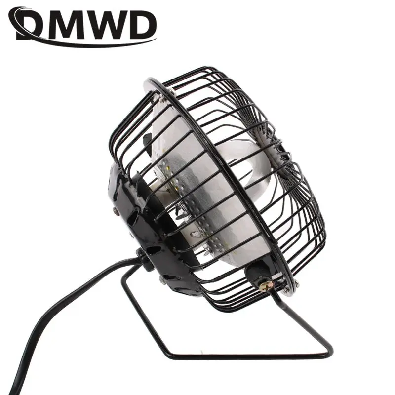 DMWD Household Electric Heater Portable Mini Air Warmer Furnace Quartz Thermal Heating Raditor Desktop Fan For Winter 4/6 inch 5