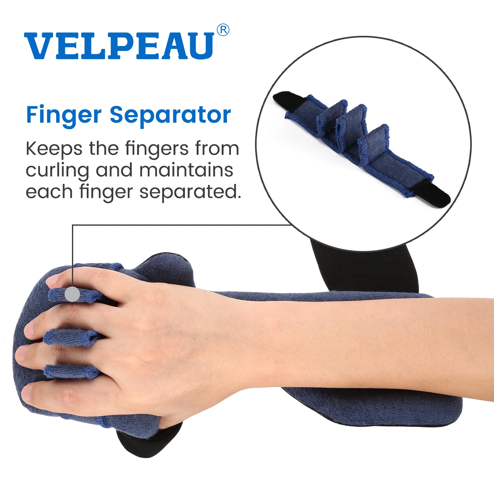 VELPEAU Hand Splint Adjustable for Muscle Atrophy Arthritis Carpal Tunnel Pain Wrist Support Immobilizer Fixs Stroke Fingers bunion splint thumb brace