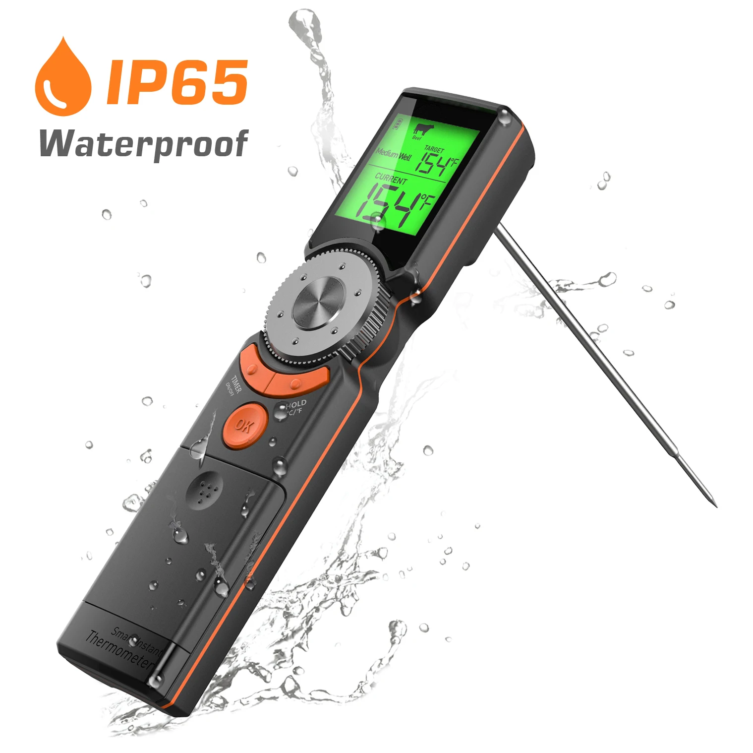Digital Thermometer Digital Kitchen Thermometer Barbecue Thermometer Non Medical Thermometer Meat Thermometer Digital Meat Thermometer Portable Meat Thermometer LCD Digital Baking Instant Read Kitchen Waterproof Food BBQ Thermometer Handheld Fold