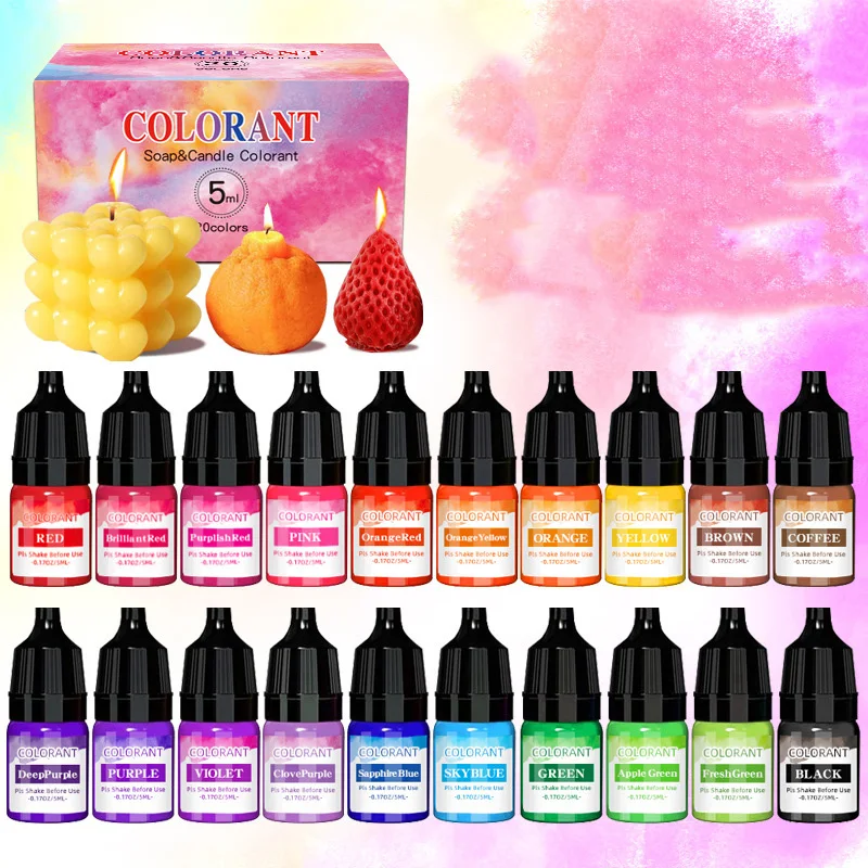 20 Colors Candle Dyes Pigment Aromatherapy Colorant Pigment DIY Candle Mold Soap Coloring Handmade Crafts Resin