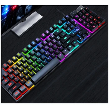 Spanish keyboard  illuminated Gaming  pc keyboards computer Gamer usb with ñ led clavier wired luminous by cable teclado español 1