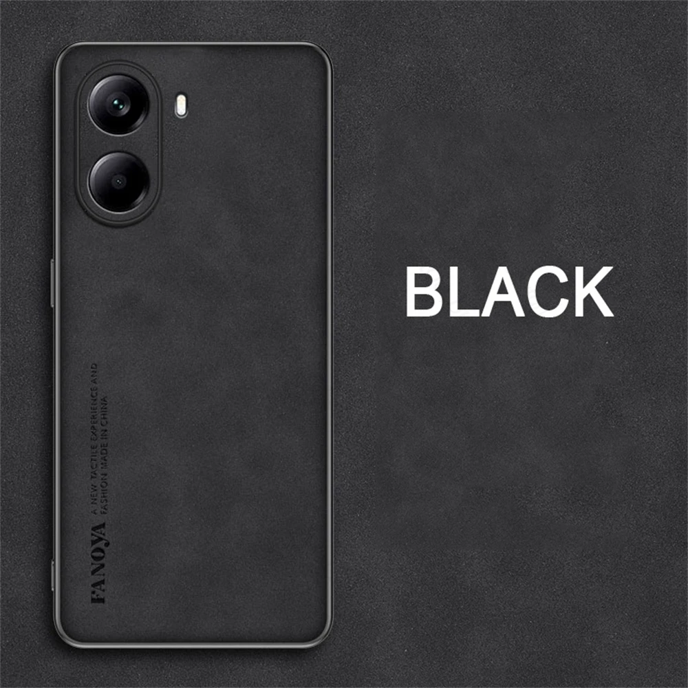 Sheepskin Leather Back Cover with TPU Soft Frame - Protective Case
