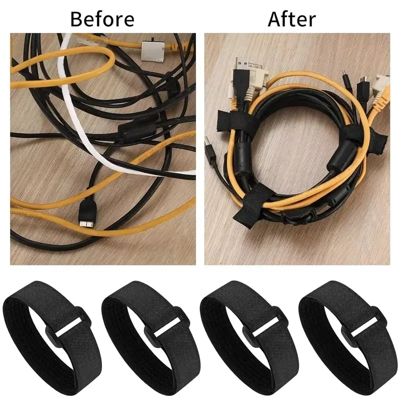 Adjustable Nylon Cable Ties with Buckle - Reusable Wire and Cord Organizer Strap