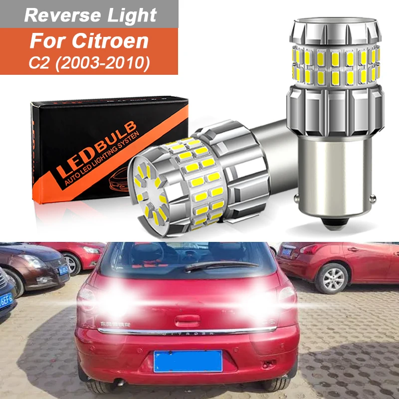 

2pcs Canbus LED Reversing lights 1156 P21w Ba15s 60SMD 4040 For Citroen C2 2004-2010 Signal Auto Lamp 12V accsesories