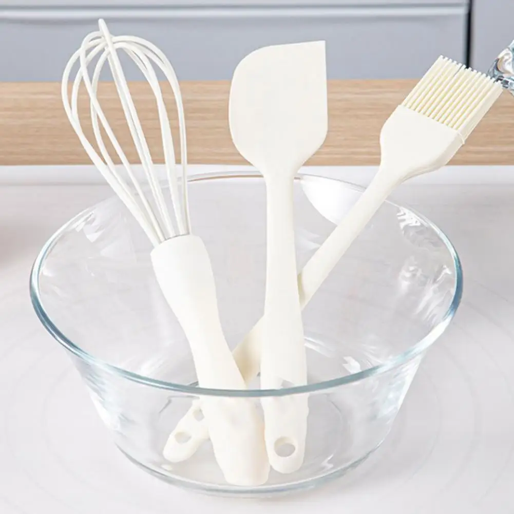 Silicone Egg Whisk Long Handle Heat Resistant Baking Utensil Cake Cream Spatula Oil Brush Baking Dessert Tools Kitchen Supplies